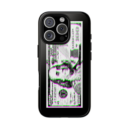 100 Dollars Bill - Green/Magenta Glitch - Phone Case