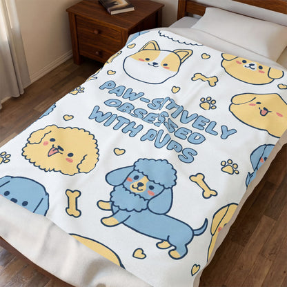 Paw-sitively Obsessed with Pups - Plush Blanket