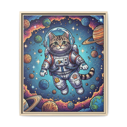 Astronaut Cat - Framed Canvas