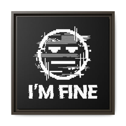 I’m Fine Glitched Smiley - Framed Canvas