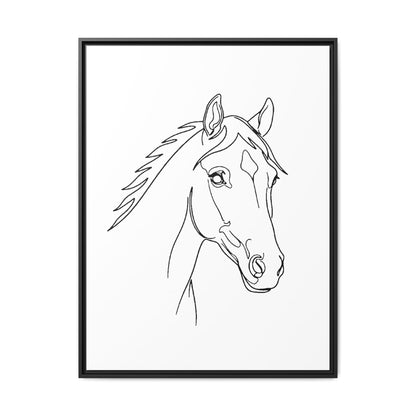 Horse Portrait Sketch - Framed Canvas