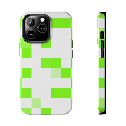 Lime Green Pixel Grid - Phone Case