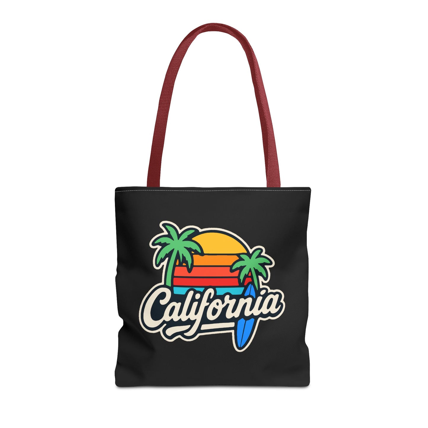 California Retro Tote Bag - Beach Vibes, Summer Accessory, Travel Bag, Gift for Friends, Eco-Friendly Shopping