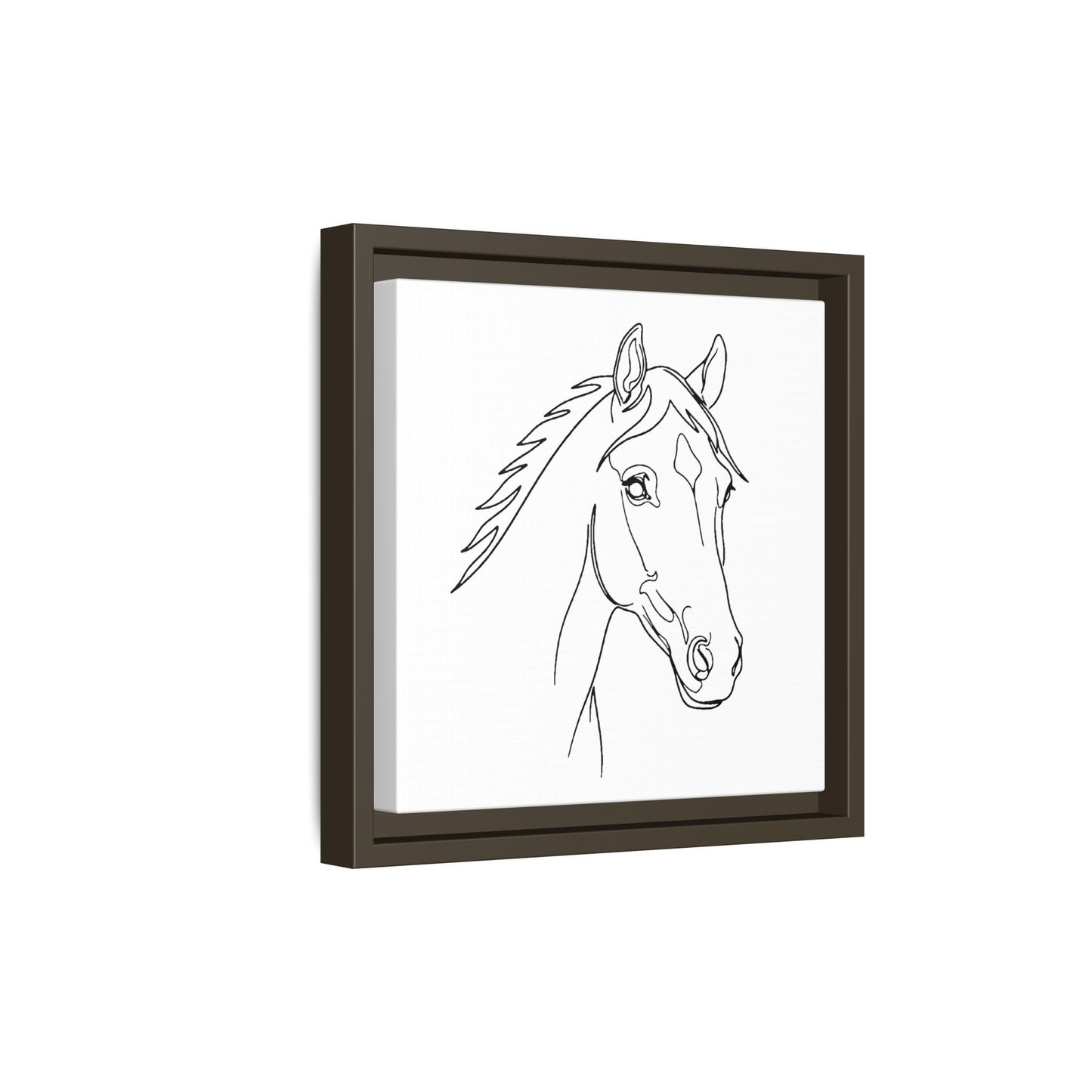 Horse Portrait Sketch - Framed Canvas