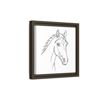 Horse Portrait Sketch - Framed Canvas