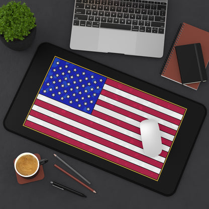 New Glory American Flag (Gold Edge Edition) - Desk Mat