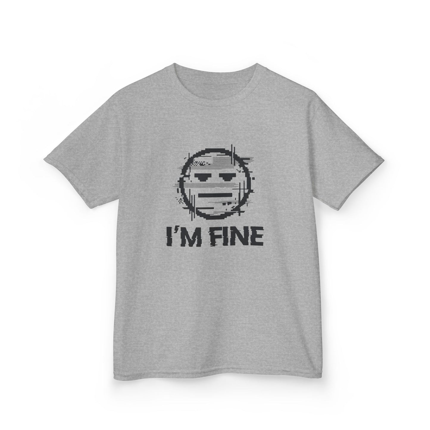 I’m Fine Glitched Smiley - Kids Tee