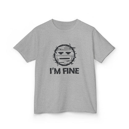 I’m Fine Glitched Smiley - Kids Tee
