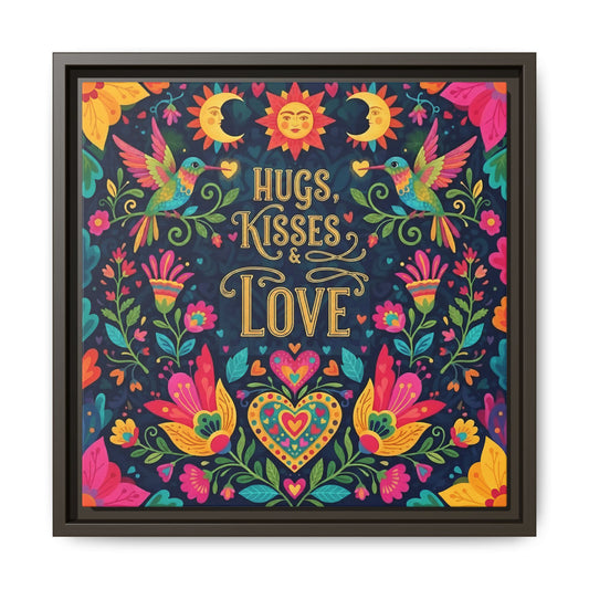Hugs, Kisses & Love - Framed Canvas