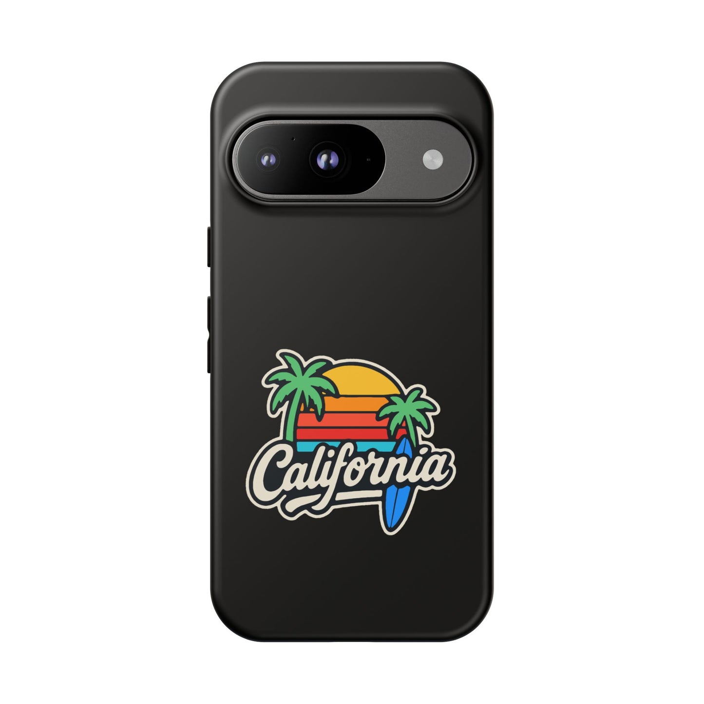 California Sunset Phone Case, Tropical Cell Phone Cover, Beach Lover Gift, Summer Vibes Accessory, Surfing Decor, Personalized Case