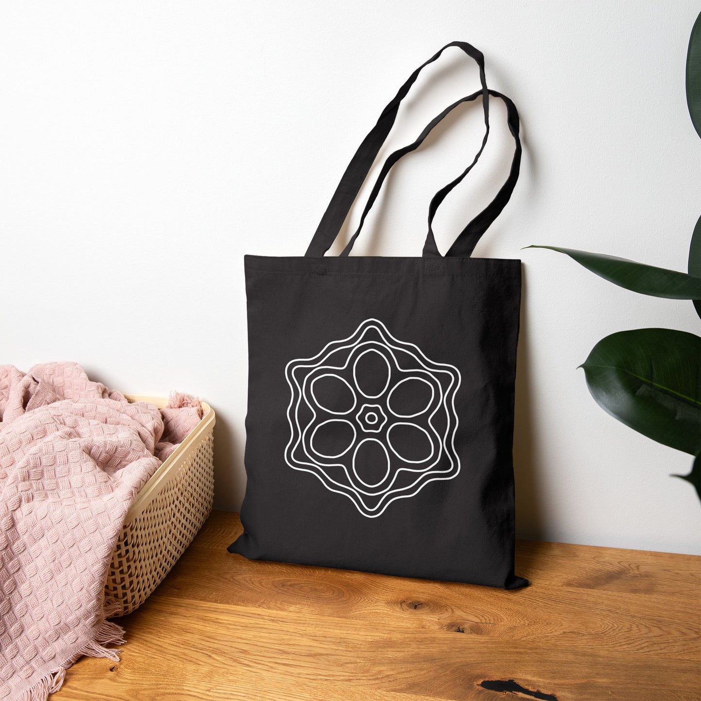 Hand-Drawn Floral Cotton Canvas Tote Bag, Eco-Friendly Shopping Bag, Reusable Grocery Tote, Gift for Garden Lovers, Sustainable Style