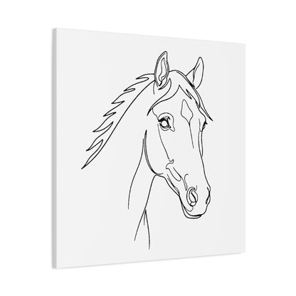 Horse Portrait Sketch - Stretched Canvas