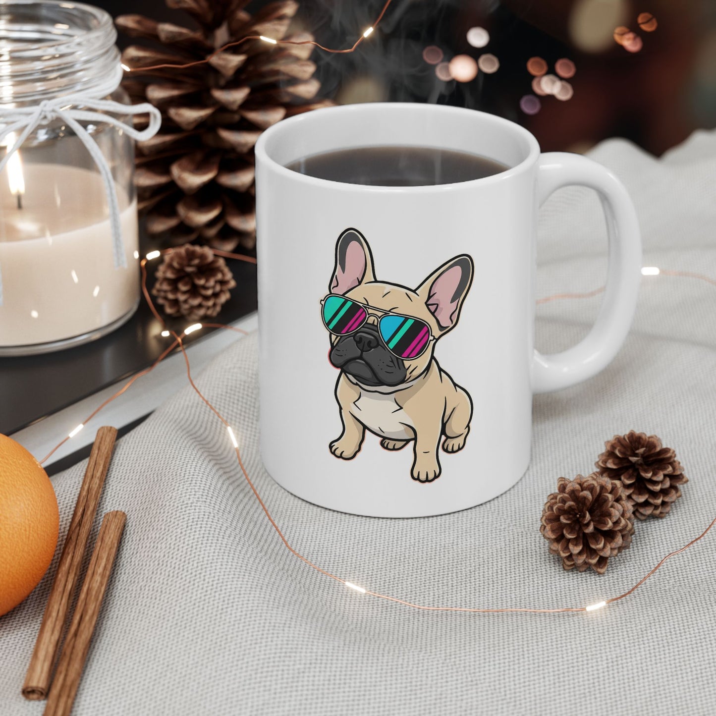 French Bulldog with Sunglasses - Mug