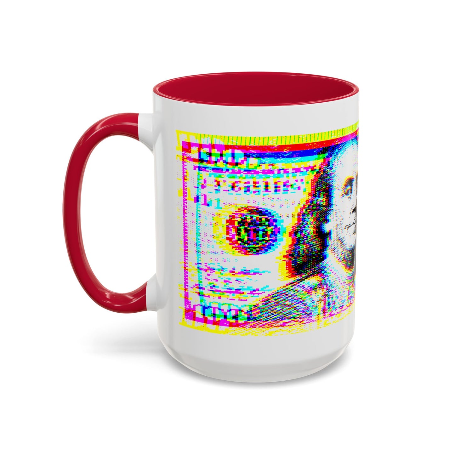 100 Dollars Bill - Neon Color Explosion - Color Accent Mug
