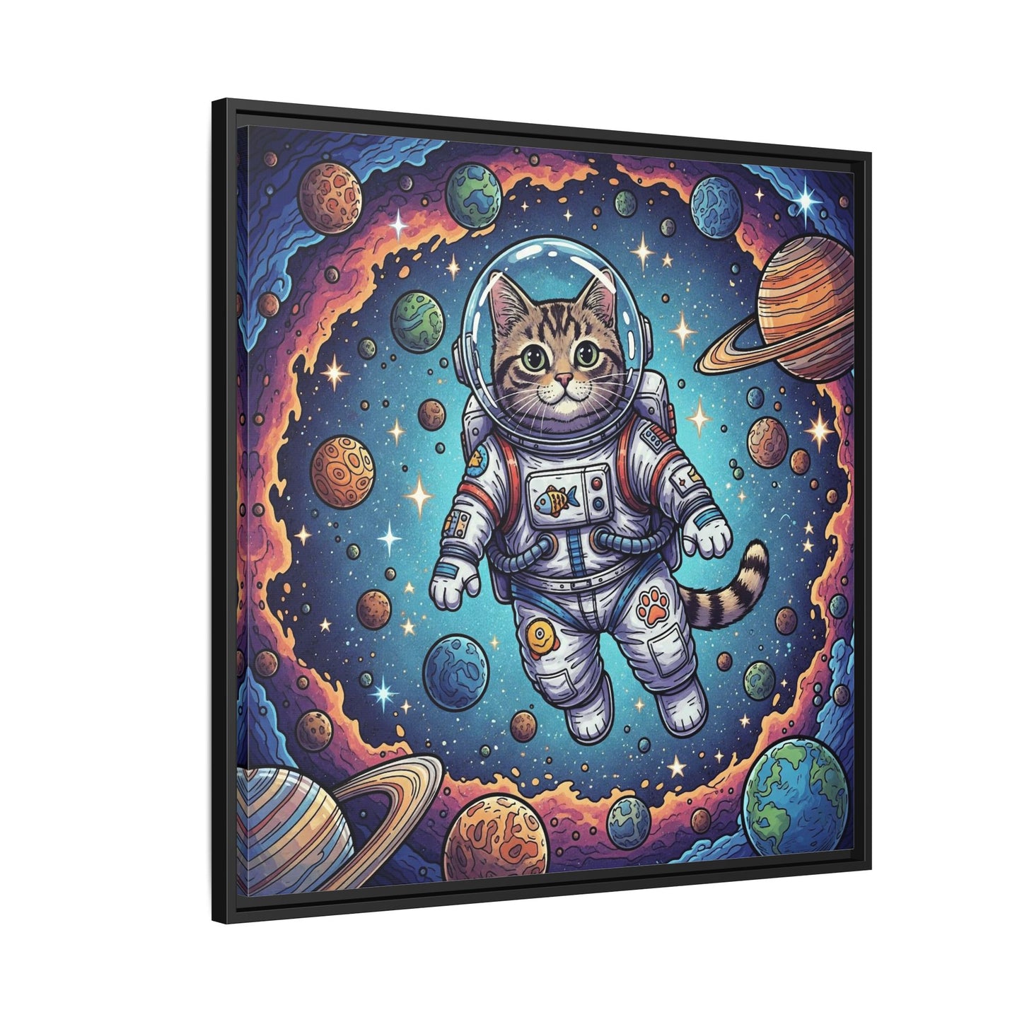 Astronaut Cat - Framed Canvas