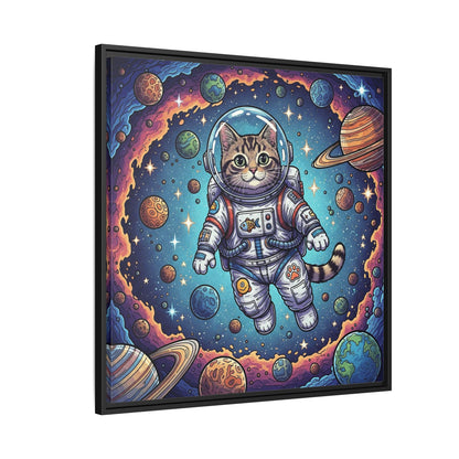 Astronaut Cat - Framed Canvas