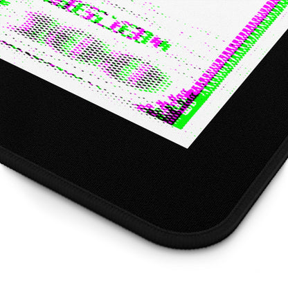 100 Dollars Bill - Green/Magenta Glitch - Desk Mat