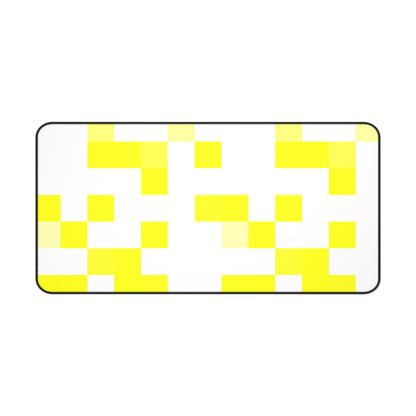 Yellow Pixel Grid - Desk Mat