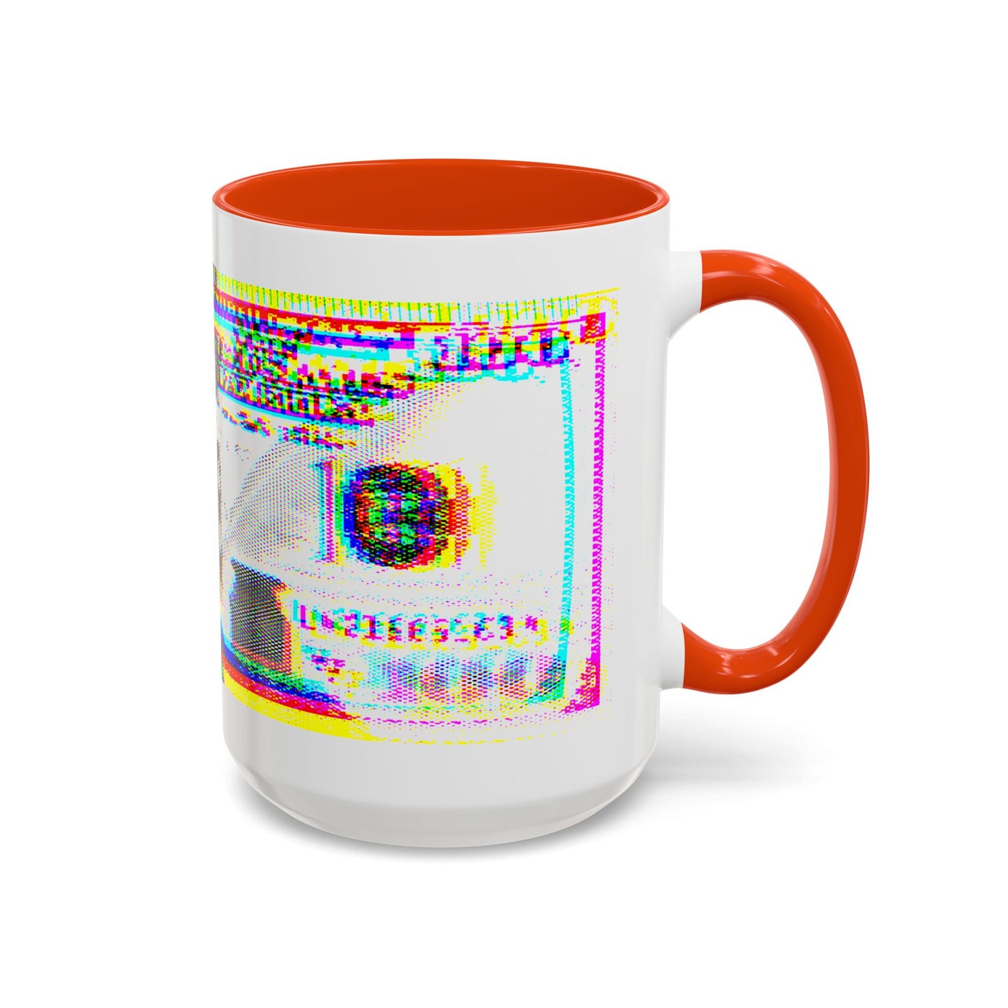 100 Dollars Bill - Neon Color Explosion - Color Accent Mug
