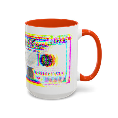 100 Dollars Bill - Neon Color Explosion - Color Accent Mug