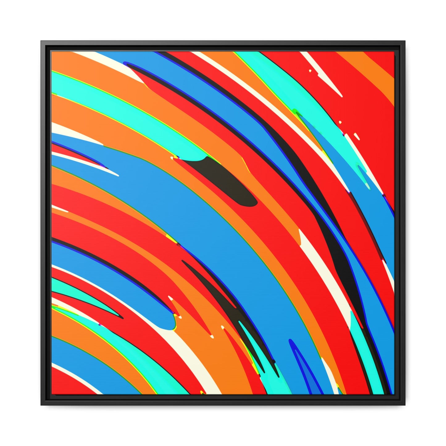 Abstract Rainbow Swirl Arc - Framed Canvas