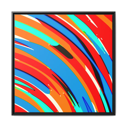 Abstract Rainbow Swirl Arc - Framed Canvas