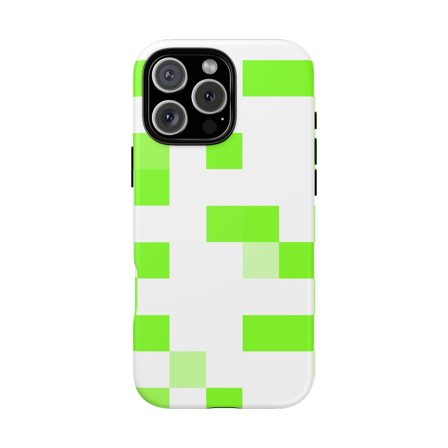 Lime Green Pixel Grid - Phone Case