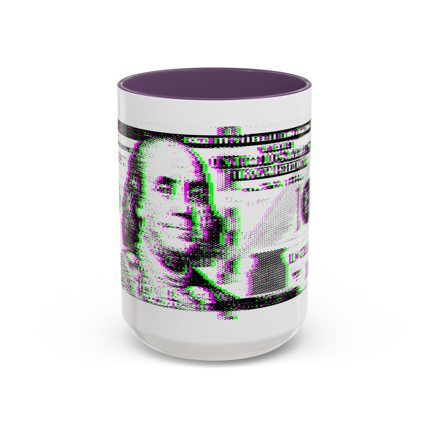 100 Dollars Bill - Green/Magenta Glitch - Color Accent Mug