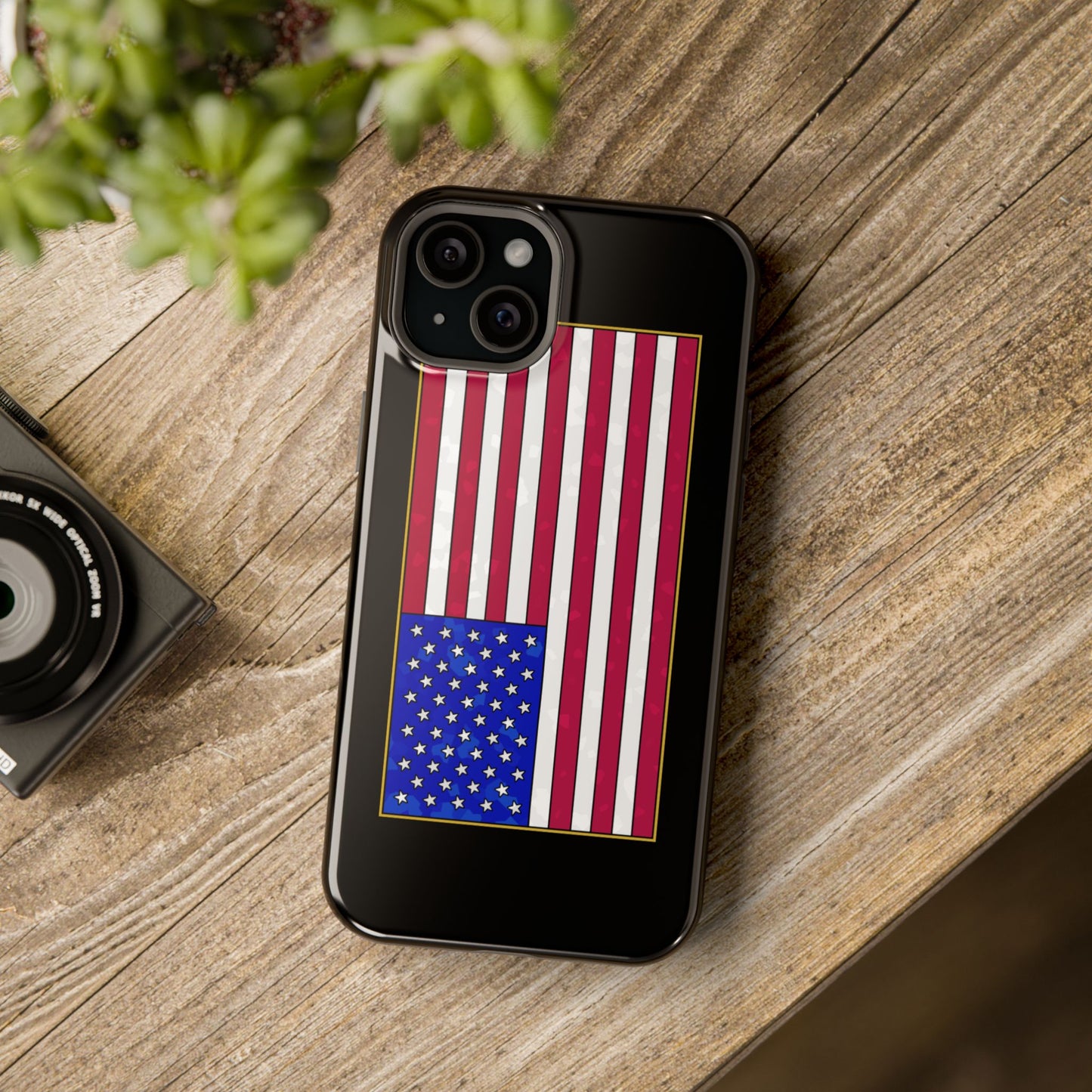 New Glory American Flag (Gold Edge Edition) - Magnetic Phone Case