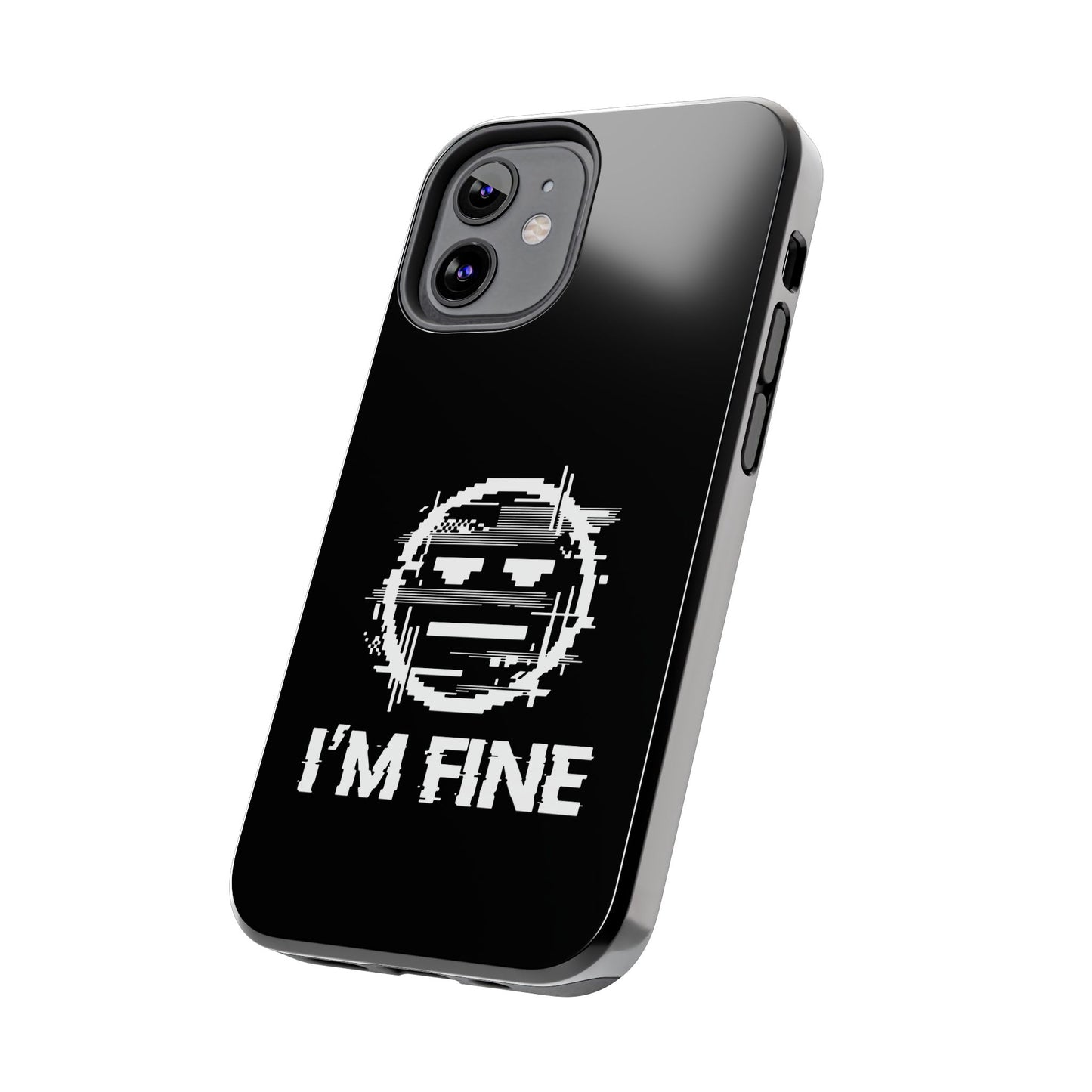 I’m Fine Glitched Smiley - Phone Case