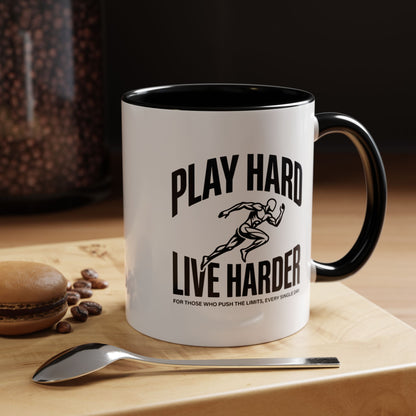 Play Hard / Live Harder - Color Accent Mug