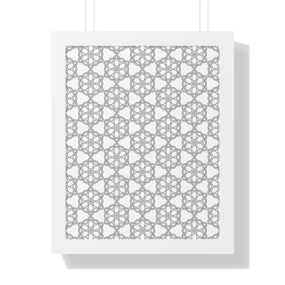 Elegant Geometric Framed Vertical Poster, Home Decor Art, Wall Art, Bohemian Vibes, Modern Design, Gift for Art Lovers