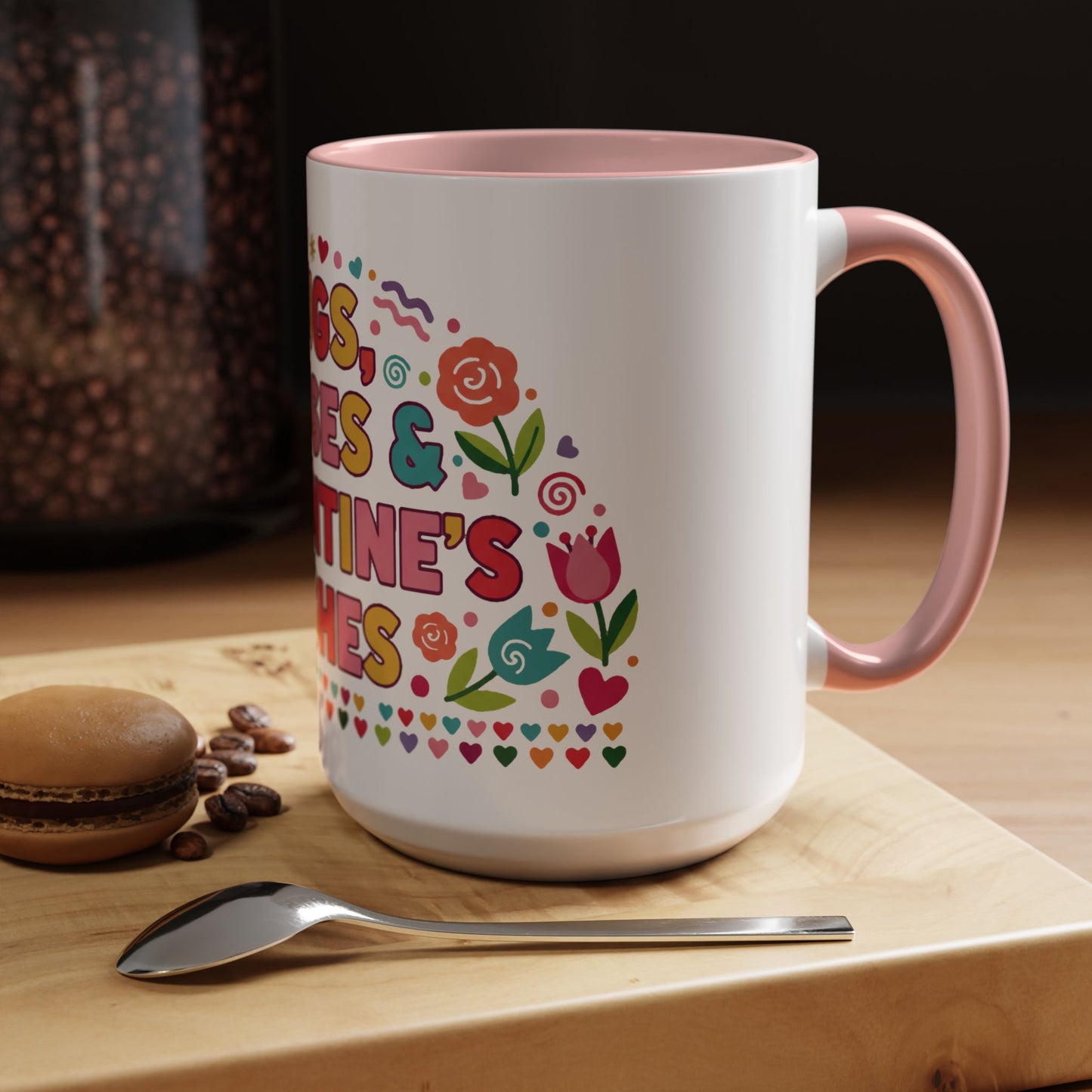 Hugs, Kisses & Valentine’s Wishes - Color Accent Mug