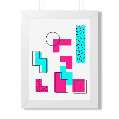 Retro Geometric Vibes - Framed Poster