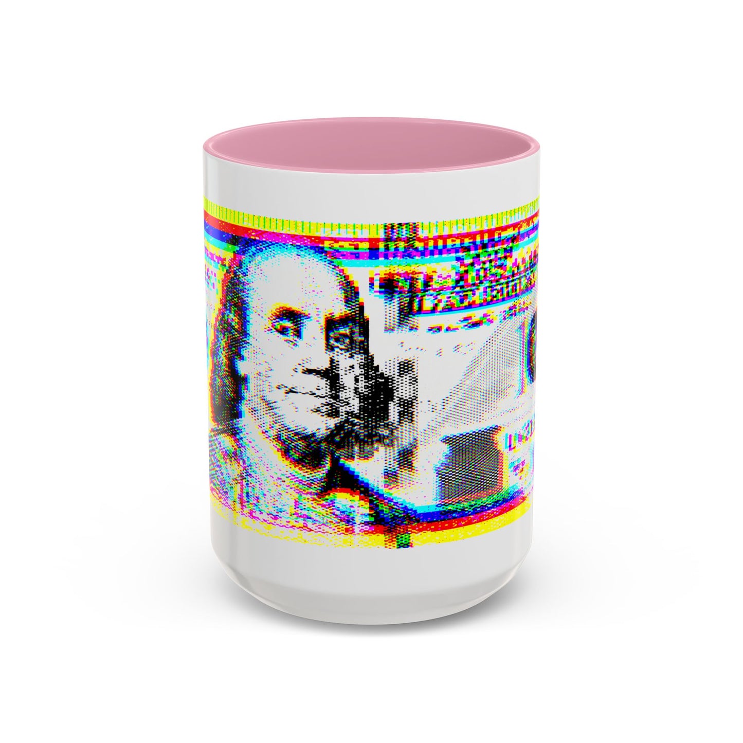 100 Dollars Bill - Neon Color Explosion - Color Accent Mug