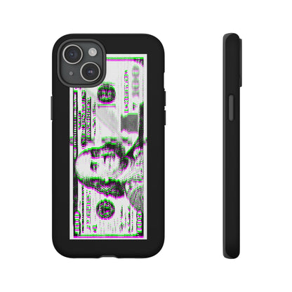 100 Dollars Bill - Green/Magenta Glitch - Phone Case