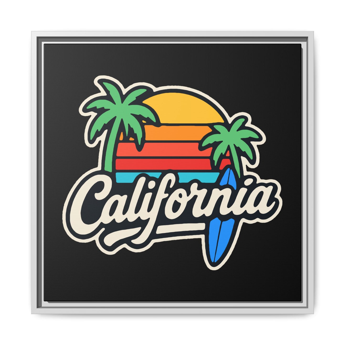 California Surf Vibes - Framed Canvas