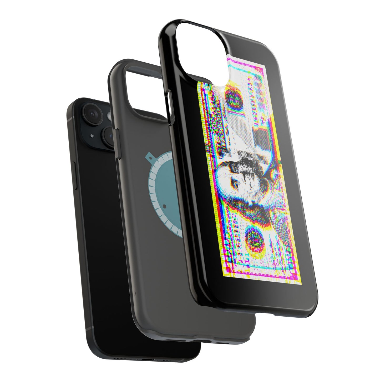 100 Dollars Bill - Neon Color Explosion - Magnetic Phone Case