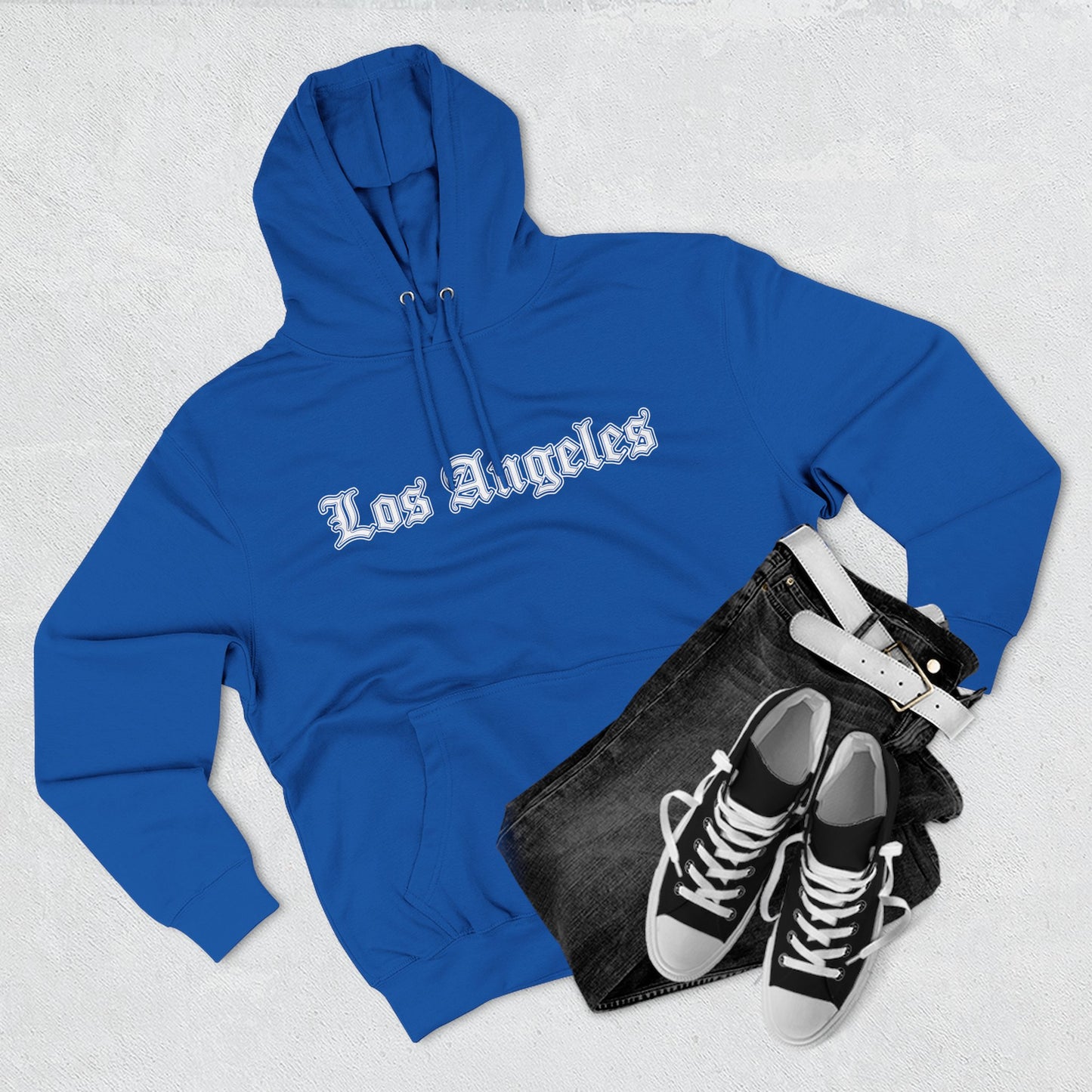 Los Angeles Three-Panel Fleece Hoodie, Cozy Sweatshirt, Streetwear Apparel, Gift for Her/Him, Casual Style, Travel Hoodie