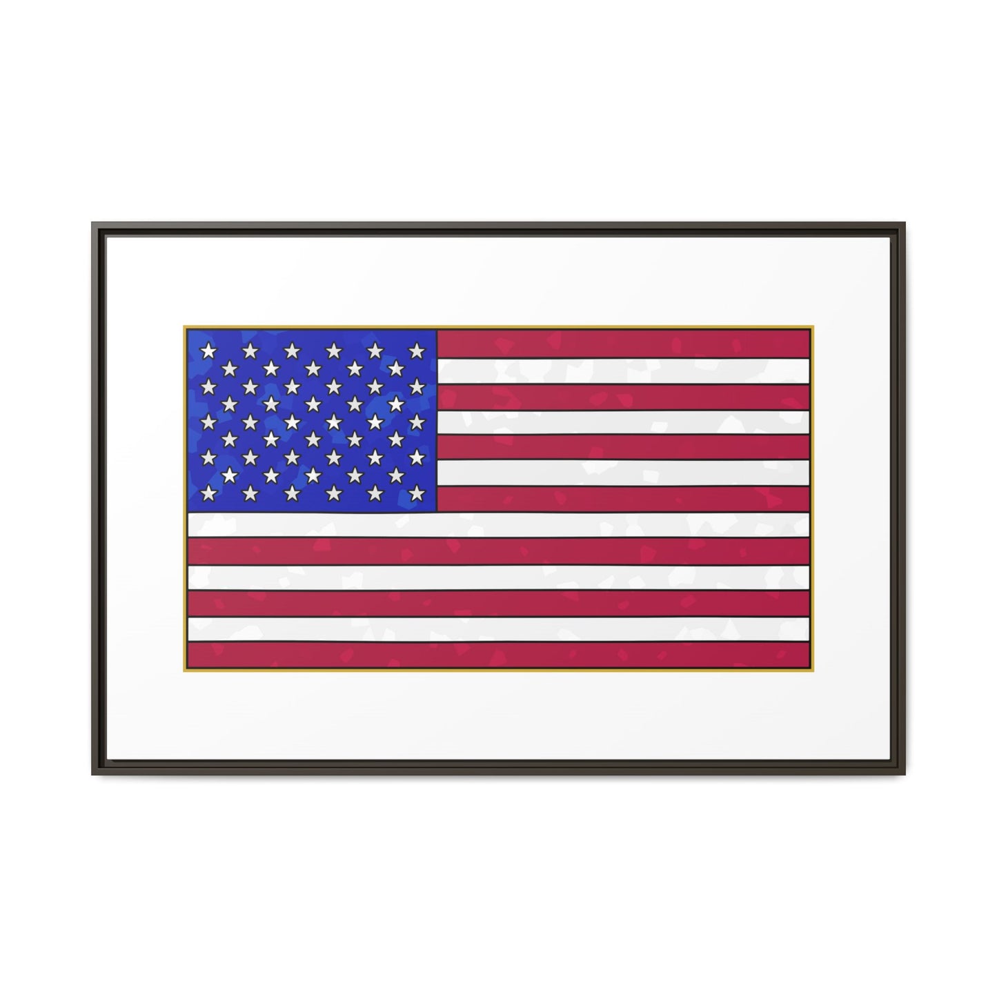 New Glory American Flag (Gold Edge Edition) - Framed Canvas