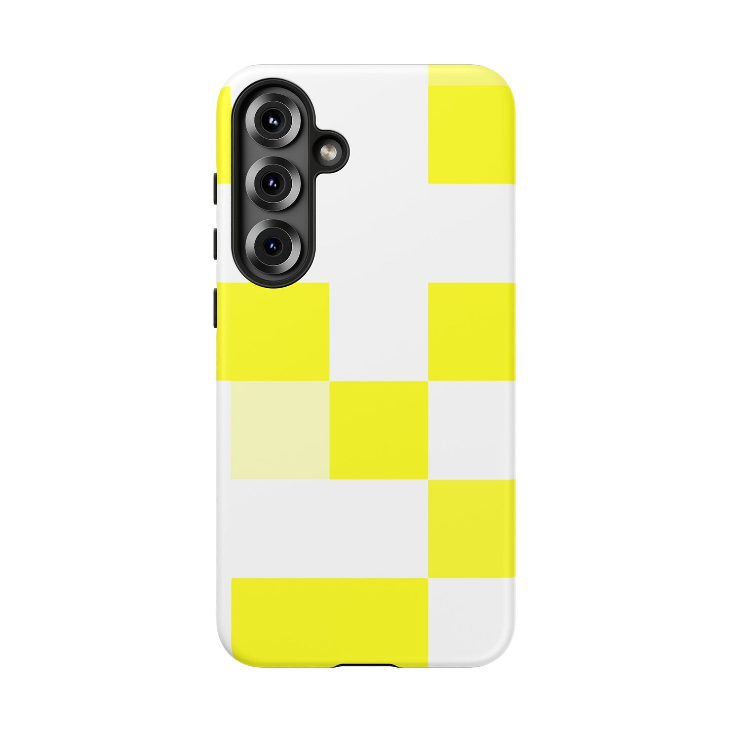 Yellow Pixel Grid - Phone Case