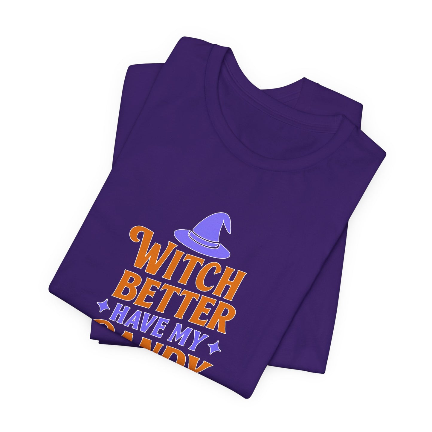 Halloween Witch Candy Tee, Funny Halloween Shirt, Unisex Halloween T-Shirt, Casual Fall Apparel, Trick or Treat Outfit