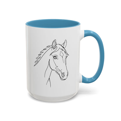 Horse Portrait Sketch - Color Accent Mug