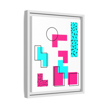 Retro Geometric Vibes - Framed Canvas
