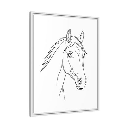 Horse Portrait Sketch - Framed Canvas