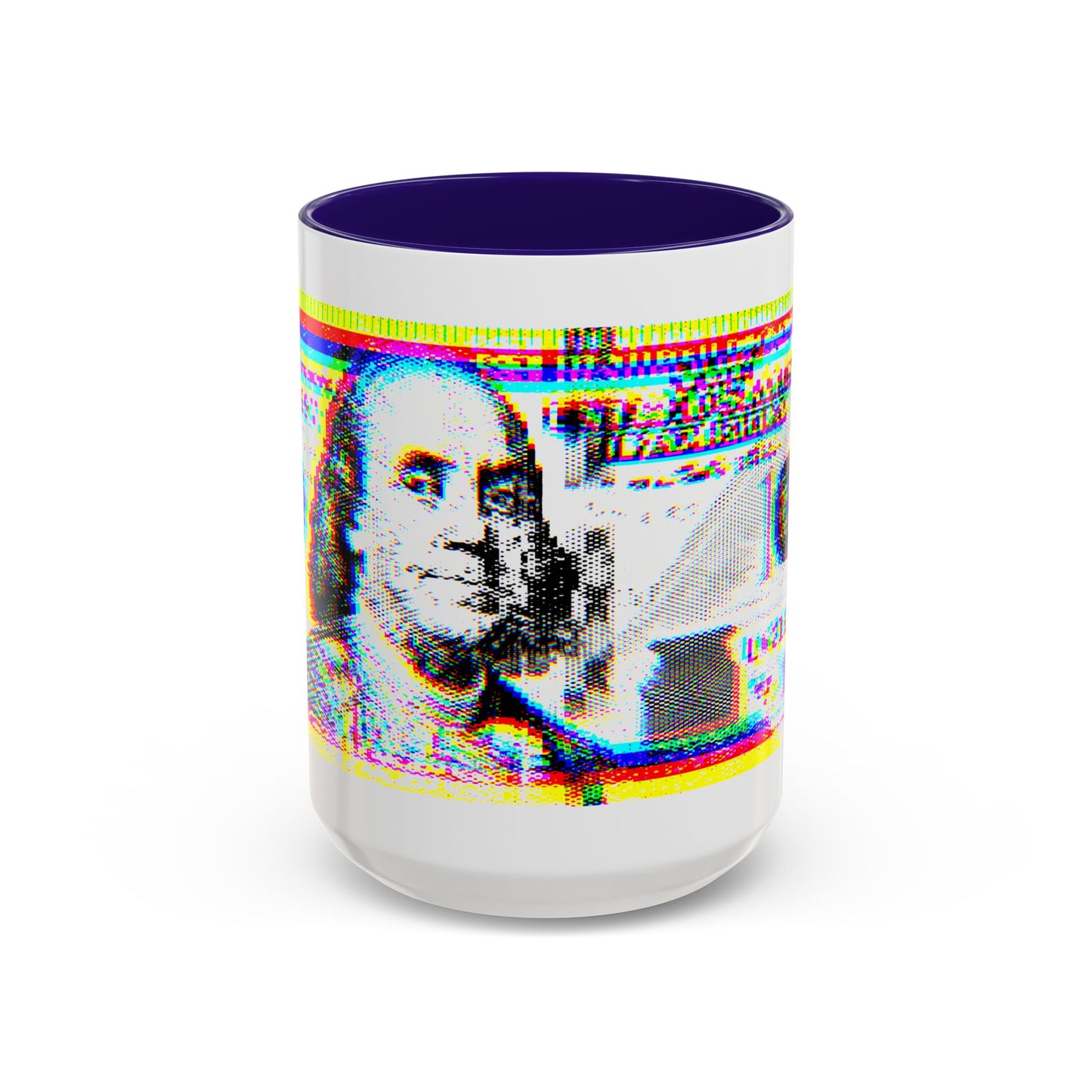 100 Dollars Bill - Neon Color Explosion - Color Accent Mug