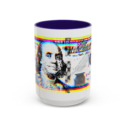 100 Dollars Bill - Neon Color Explosion - Color Accent Mug