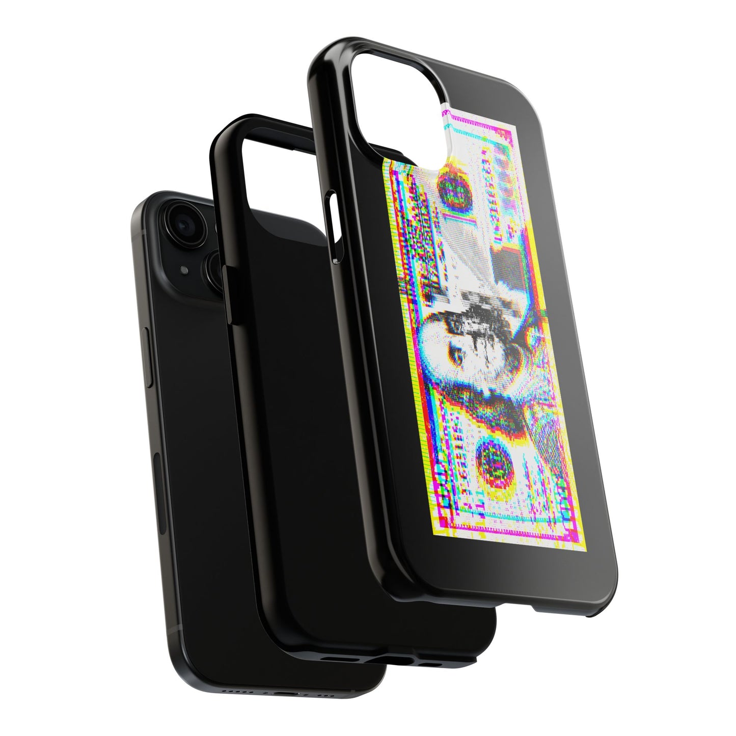 100 Dollars Bill - Neon Color Explosion - Phone Case