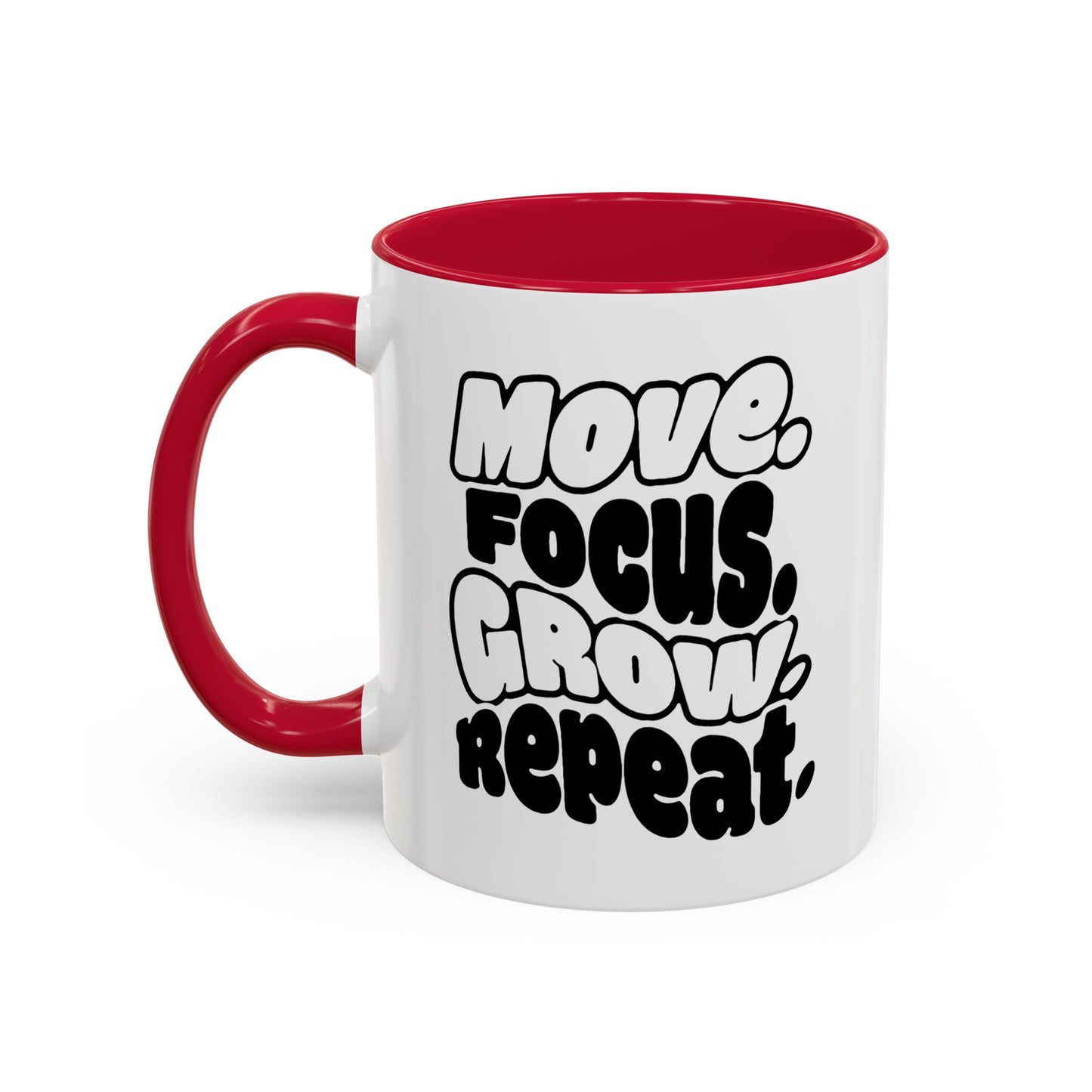 Move. Focus. Grow. Repeat. - Colorful Mug