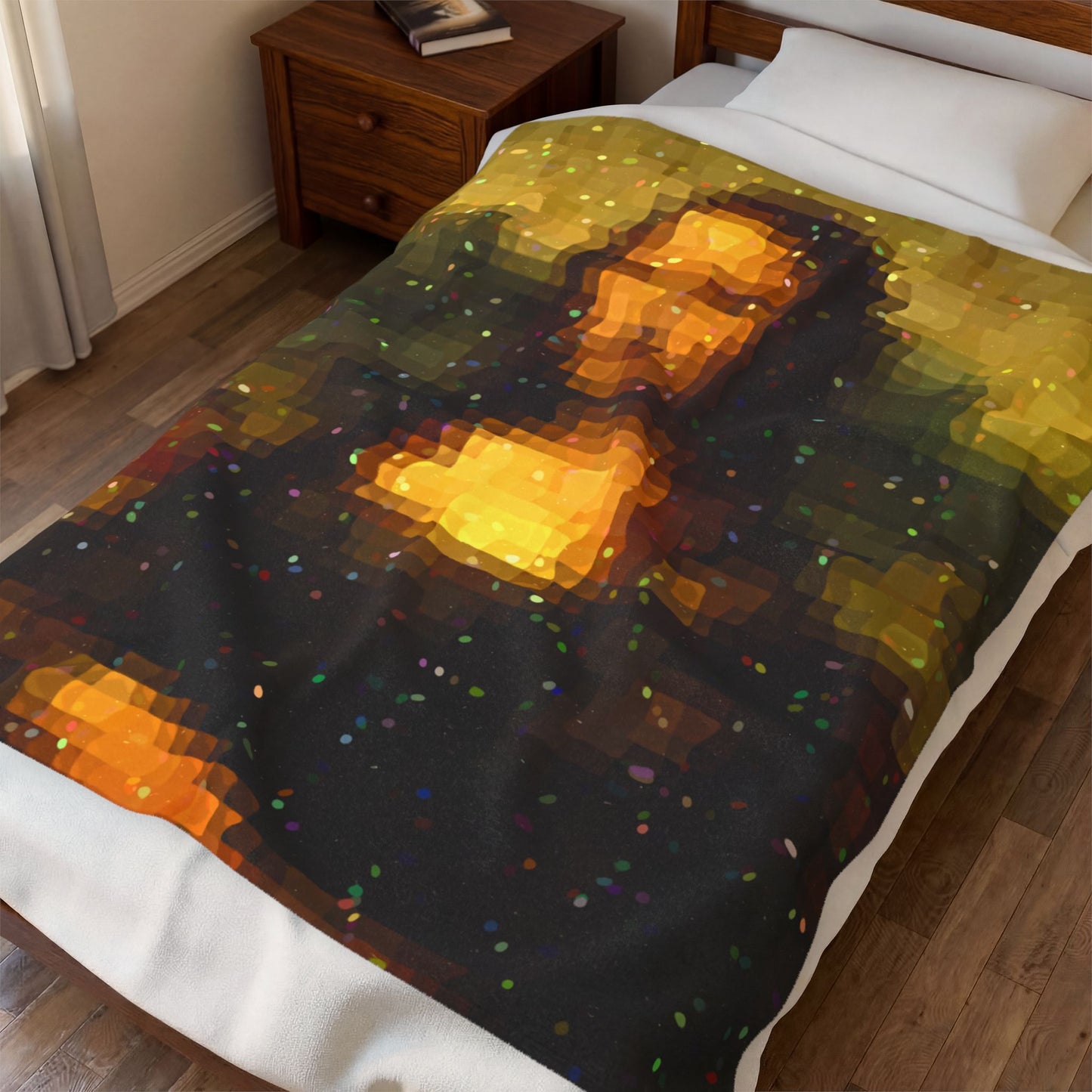 Pixel Muse — Silent Smile - Plush Blanket